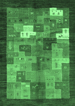 Abstract Emerald Green Contemporary Rug, con2046emgrn