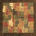 Square Abstract Brown Contemporary Rug, con2046brn