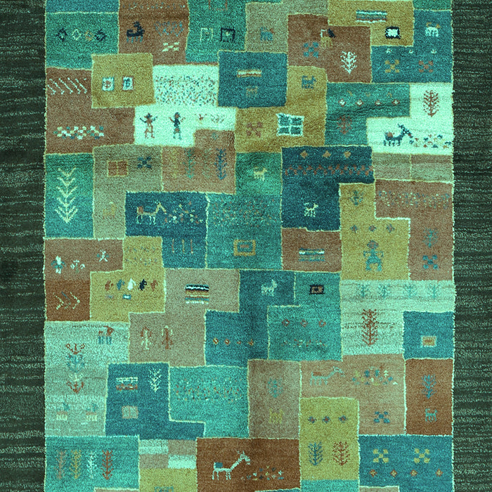 Machine Washable Abstract Turquoise Contemporary Area Rugs, wshcon2046turq