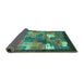 Sideview of Abstract Turquoise Contemporary Rug, con2046turq