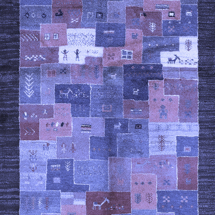 Abstract Blue Contemporary Rug, con2046blu