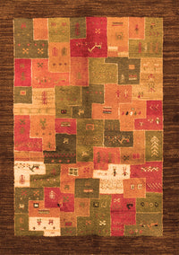 Abstract Orange Contemporary Rug, con2046org