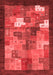 Abstract Red Contemporary Area Rugs