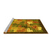 Sideview of Machine Washable Abstract Yellow Contemporary Rug, wshcon2046yw