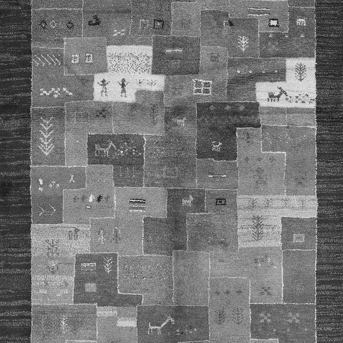 Serging Thickness of Machine Washable Abstract Gray Contemporary Rug, wshcon2046gry