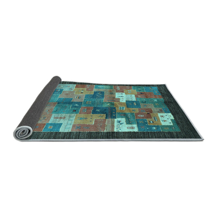 Sideview of Abstract Light Blue Contemporary Rug, con2046lblu
