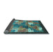 Sideview of Abstract Light Blue Contemporary Rug, con2046lblu