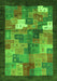 Serging Thickness of Machine Washable Abstract Green Contemporary Area Rugs, wshcon2046grn