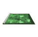 Sideview of Machine Washable Abstract Emerald Green Contemporary Area Rugs, wshcon2046emgrn