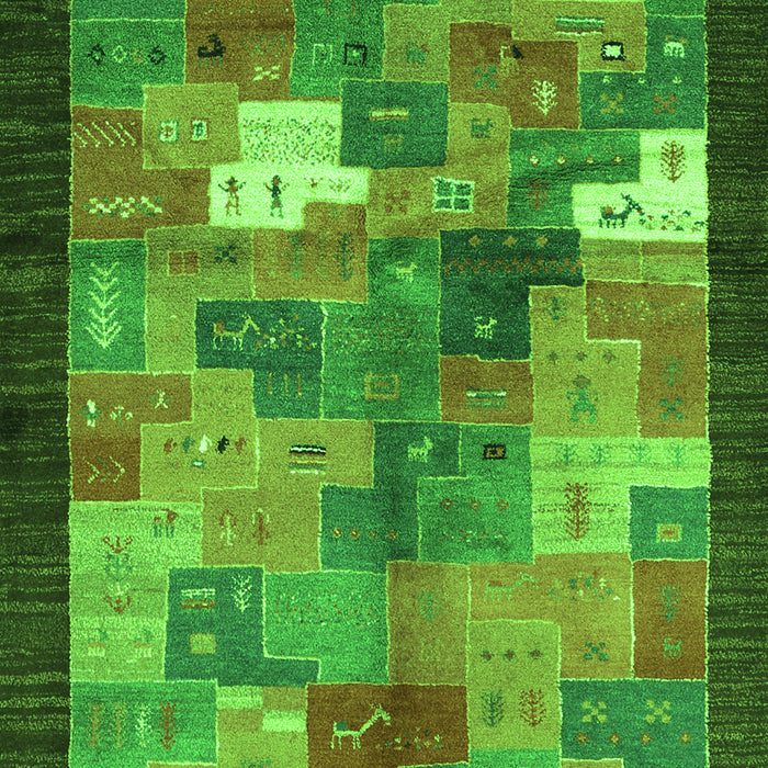 Abstract Green Contemporary Rug, con2046grn