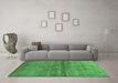 Machine Washable Abstract Emerald Green Contemporary Area Rugs in a Living Room,, wshcon2047emgrn