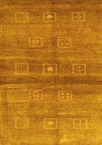 Abstract Yellow Contemporary Rug, con2047yw