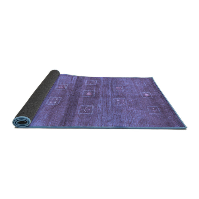 Sideview of Abstract Blue Contemporary Rug, con2047blu