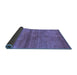 Sideview of Abstract Blue Contemporary Rug, con2047blu