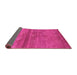 Sideview of Abstract Pink Contemporary Rug, con2047pnk