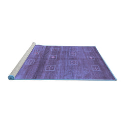 Sideview of Machine Washable Abstract Blue Contemporary Rug, wshcon2047blu