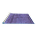 Sideview of Machine Washable Abstract Blue Contemporary Rug, wshcon2047blu