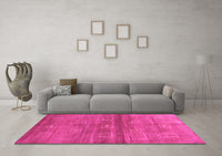 Machine Washable Abstract Pink Contemporary Rug, wshcon2047pnk