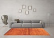 Machine Washable Abstract Orange Contemporary Area Rugs in a Living Room, wshcon2047org