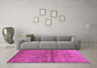 Machine Washable Abstract Purple Contemporary Area Rugs in a Living Room, wshcon2047pur