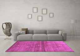 Machine Washable Abstract Purple Contemporary Area Rugs in a Living Room, wshcon2047pur