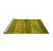 Sideview of Machine Washable Abstract Yellow Contemporary Rug, wshcon2048yw