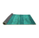 Sideview of Abstract Turquoise Contemporary Rug, con2048turq