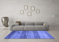 Machine Washable Abstract Blue Contemporary Rug, wshcon2048blu