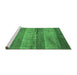 Sideview of Machine Washable Abstract Emerald Green Contemporary Area Rugs, wshcon2048emgrn