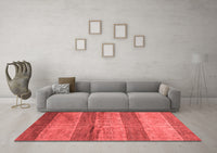 Machine Washable Abstract Red Contemporary Rug, wshcon2048red