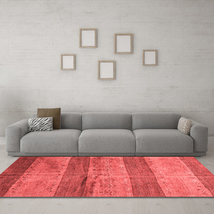 Contemporary Red Washable Rugs