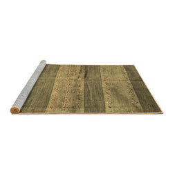 Sideview of Machine Washable Abstract Brown Contemporary Rug, wshcon2048brn