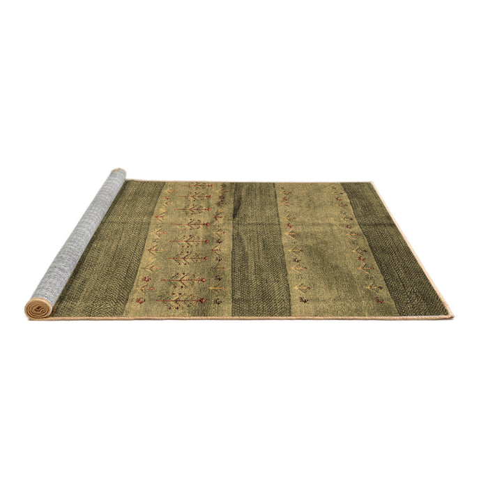 Sideview of Machine Washable Abstract Brown Contemporary Rug, wshcon2048brn