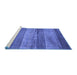 Sideview of Machine Washable Abstract Blue Contemporary Rug, wshcon2048blu