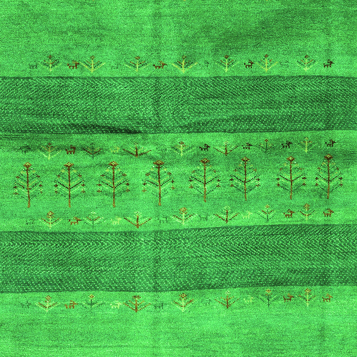 Serging Thickness of Machine Washable Abstract Green Contemporary Area Rugs, wshcon2048grn