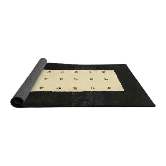 Thickness of Contemporary Dark Khaki Green Modern Rug, con2049