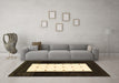 Machine Washable Abstract Brown Contemporary Rug in a Living Room,, wshcon2049brn