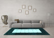 Machine Washable Abstract Light Blue Contemporary Rug in a Living Room, wshcon2049lblu