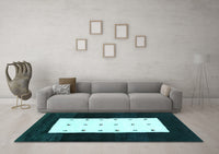 Machine Washable Abstract Light Blue Contemporary Rug, wshcon2049lblu