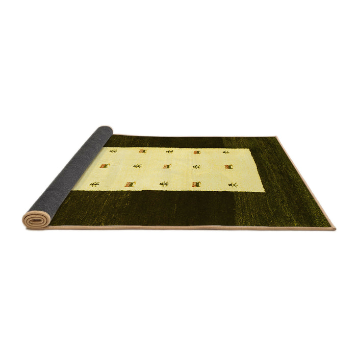 Sideview of Abstract Yellow Contemporary Rug, con2049yw