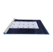 Sideview of Machine Washable Abstract Blue Contemporary Rug, wshcon2049blu