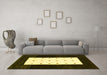 Machine Washable Abstract Yellow Contemporary Rug in a Living Room, wshcon2049yw