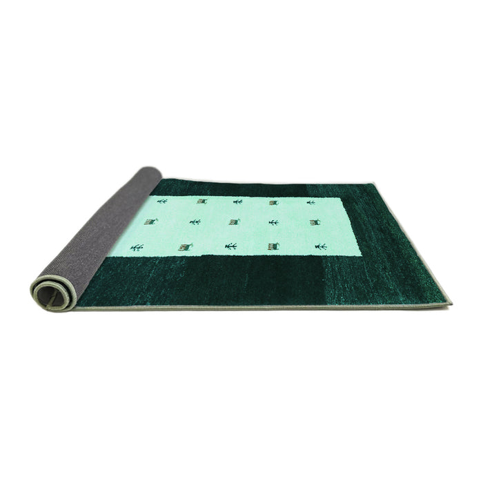 Sideview of Abstract Turquoise Contemporary Rug, con2049turq