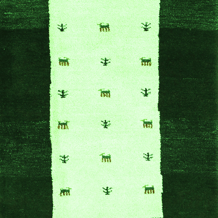 Serging Thickness of Machine Washable Abstract Green Contemporary Area Rugs, wshcon2049grn