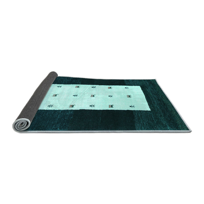 Sideview of Abstract Light Blue Contemporary Rug, con2049lblu