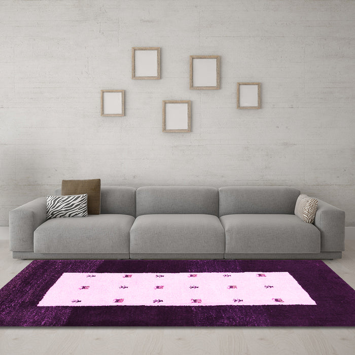 Machine Washable Abstract Pink Contemporary Rug in a Living Room, wshcon2049pnk