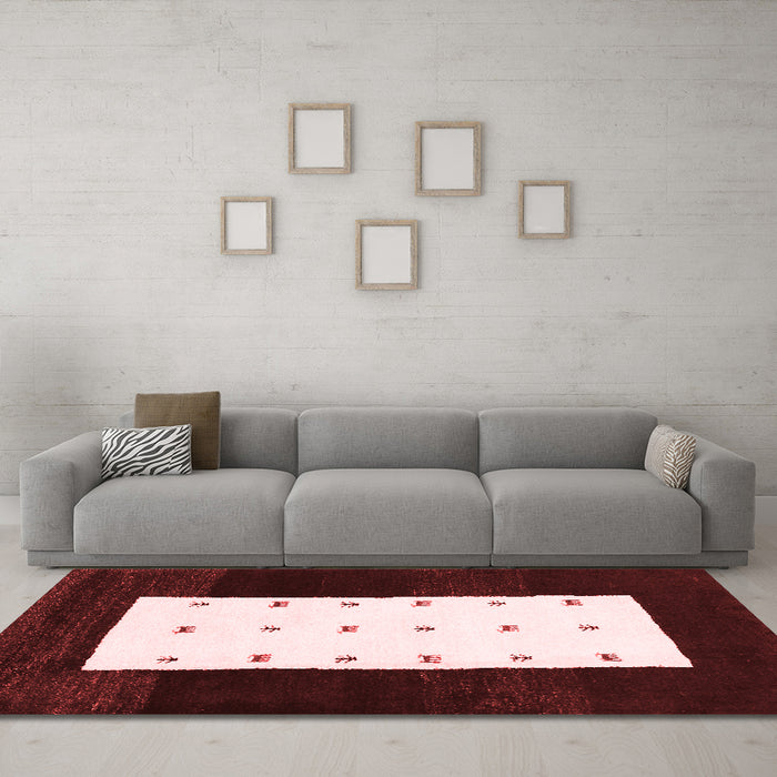 Contemporary Red Washable Rugs