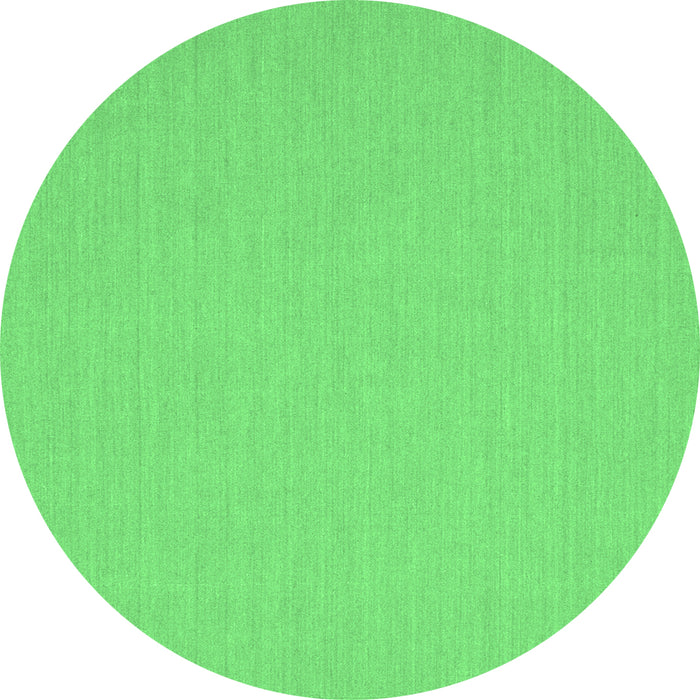 Round Machine Washable Solid Emerald Green Modern Area Rugs, wshcon204emgrn