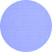 Round Solid Blue Modern Rug, con204blu