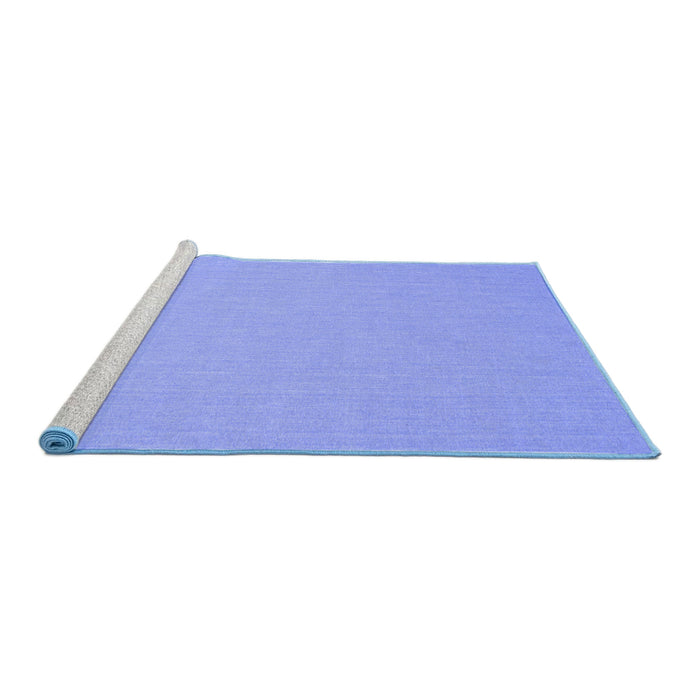Sideview of Machine Washable Solid Blue Modern Rug, wshcon204blu
